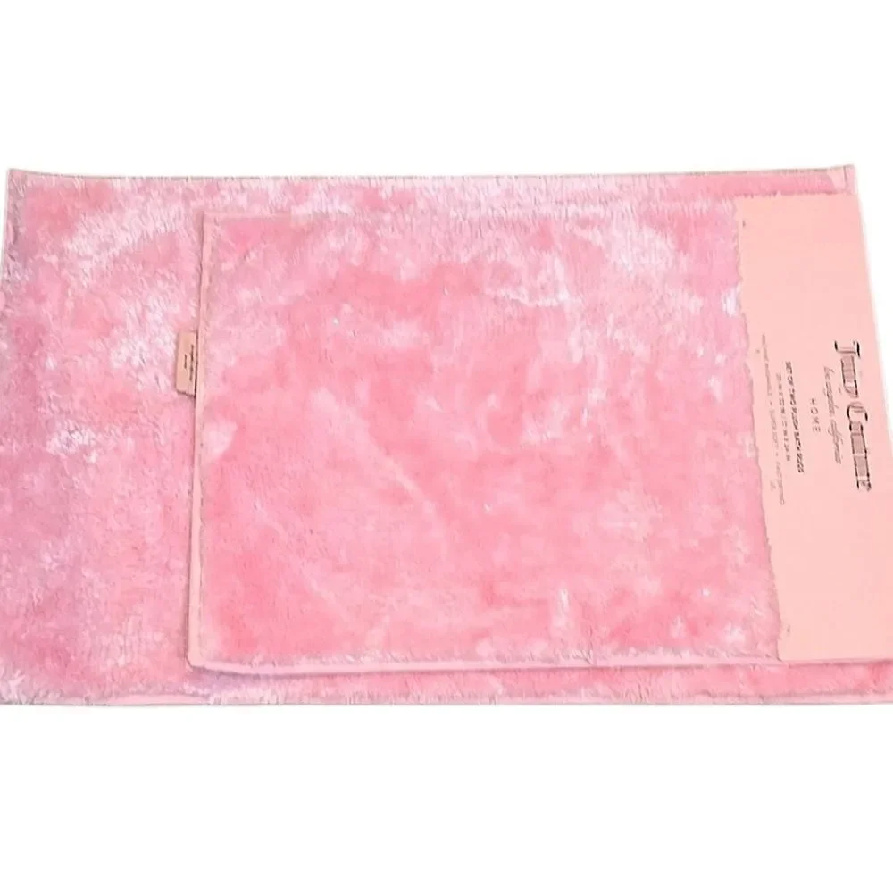 Juicy Couture Home Set Of‎ 2 Plush Bath Rugs- Pink